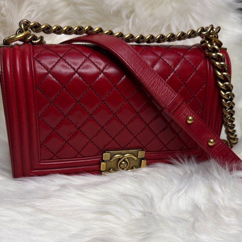 Chanel Red Boy Bag